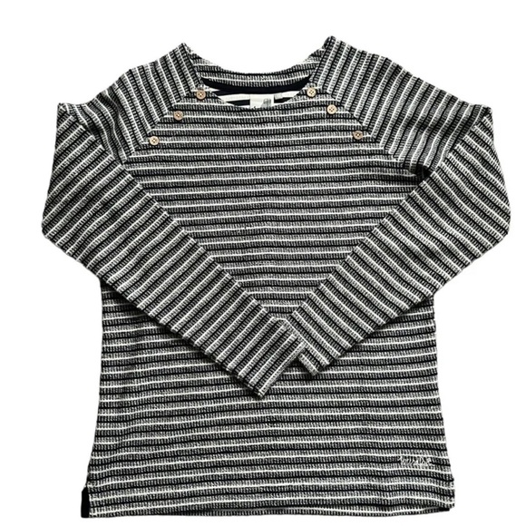 Weird Fish Tops - Weird Fish Jumper Womens Size 12 UK Striped With Button Accents